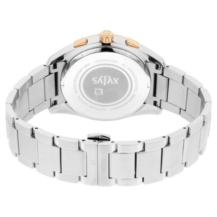 Xylys Swiss Multifunction Silver Stainless Steel Strap and Dial Watch For Men NS40045KM01E