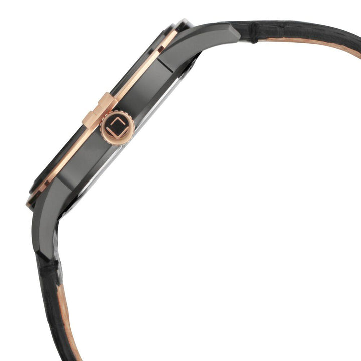 Xylys Swiss Analog Leather Strap Black Dial Watch for Men NS40048KL02E