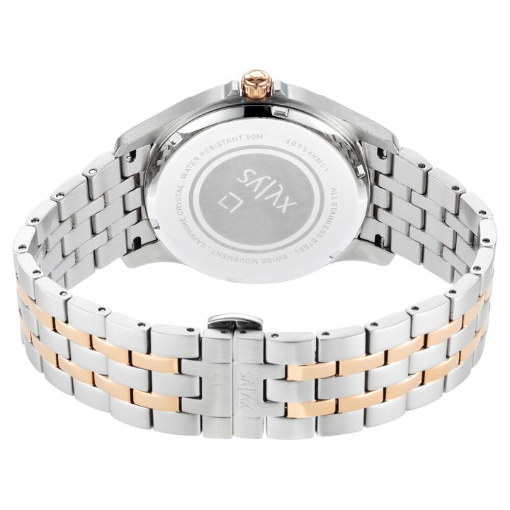 Xylys Swiss Multifunction Two Toned Stainless Steel Strap Grey Dial Watch For Men NS40054KM01E