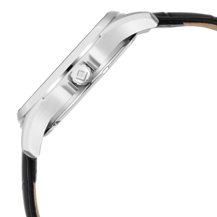 Xylys Swiss Multifunction Black Leather Strap Black Dial Watch For Men NS40054SL01E