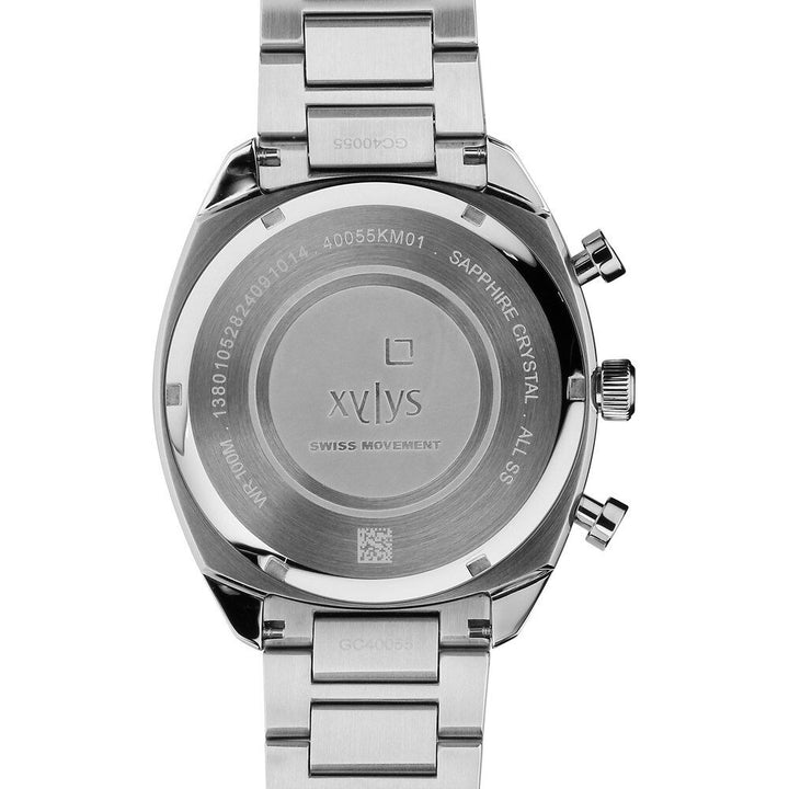 Xylys Swiss Chronograph Silver Stainless Steel Strap White Dial Watch For Men 40055KM01E
