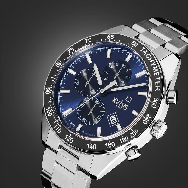 Xylys Velocita Swiss Chronograph Stainless Steel Blue Dial Watch for Men 40057SM01E