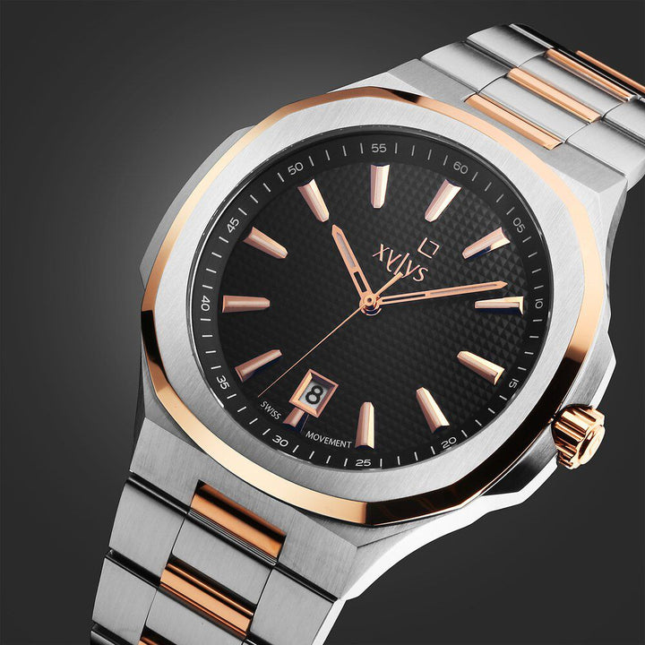 Xylys Integra Swiss Analog Stainless Steel Black Dial Watch for Men 40058KM01E