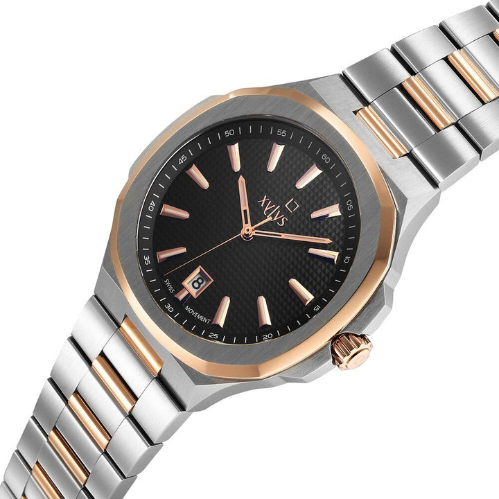 Xylys Integra Swiss Analog Stainless Steel Black Dial Watch for Men 40058KM01E