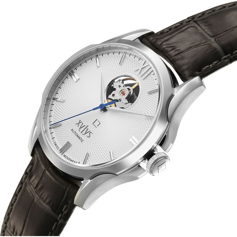 Xylys Men's Automatic White Dial Grey Leather Strap Watch – The