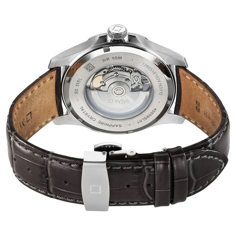 Xylys Men's Automatic White Dial Grey Leather Strap Watch – The
