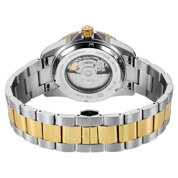 Xylys Automatic Analog Watch with Date, Black Dial, Two-Toned Strap