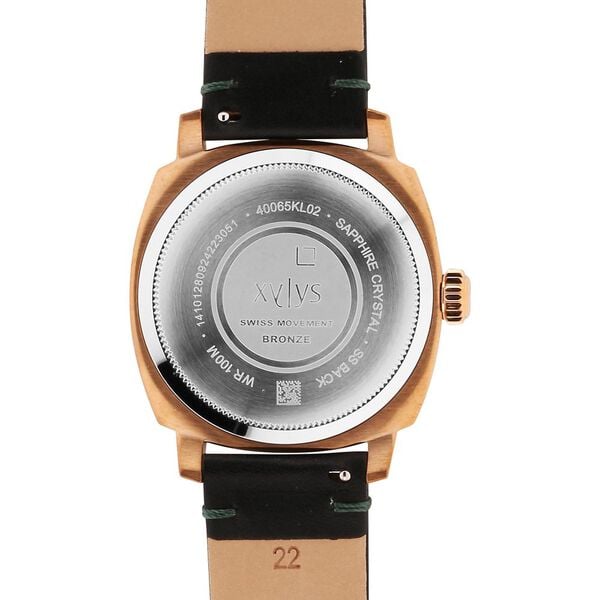 Xylys Quartz Analog Green Dial Black Leather Strap Watch for Men