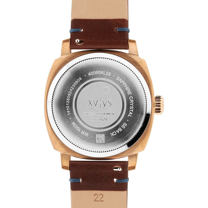 Xylys Quartz Analog Blue Dial Brown Leather Strap Watch for Men