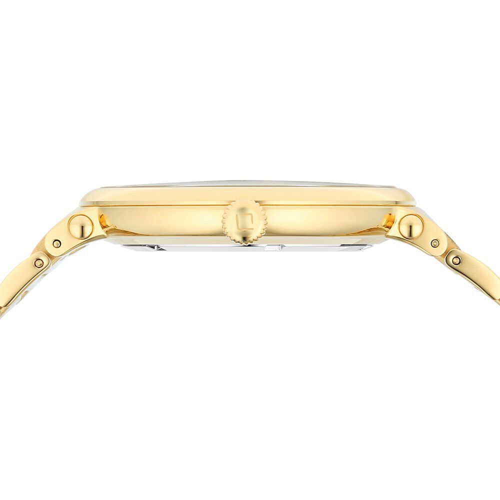 Xylys Quartz Analog Date Watch - Green Dial, Golden Steel Strap