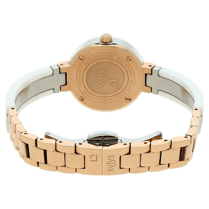 Xylys Swiss Analog Two Toned Stainless Steel And Ceramic Strap and Mother of Pearl Dial Watch For Women NR45014KD02E