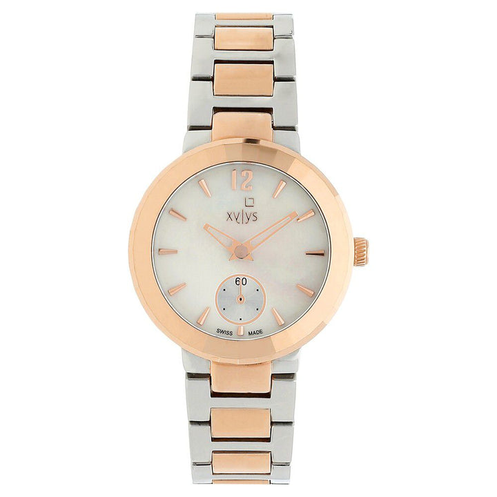 Xylys Swiss Analog Two Toned Stainless Steel Strap Mother of Pearl Dial Watch For Women NS45015KM01