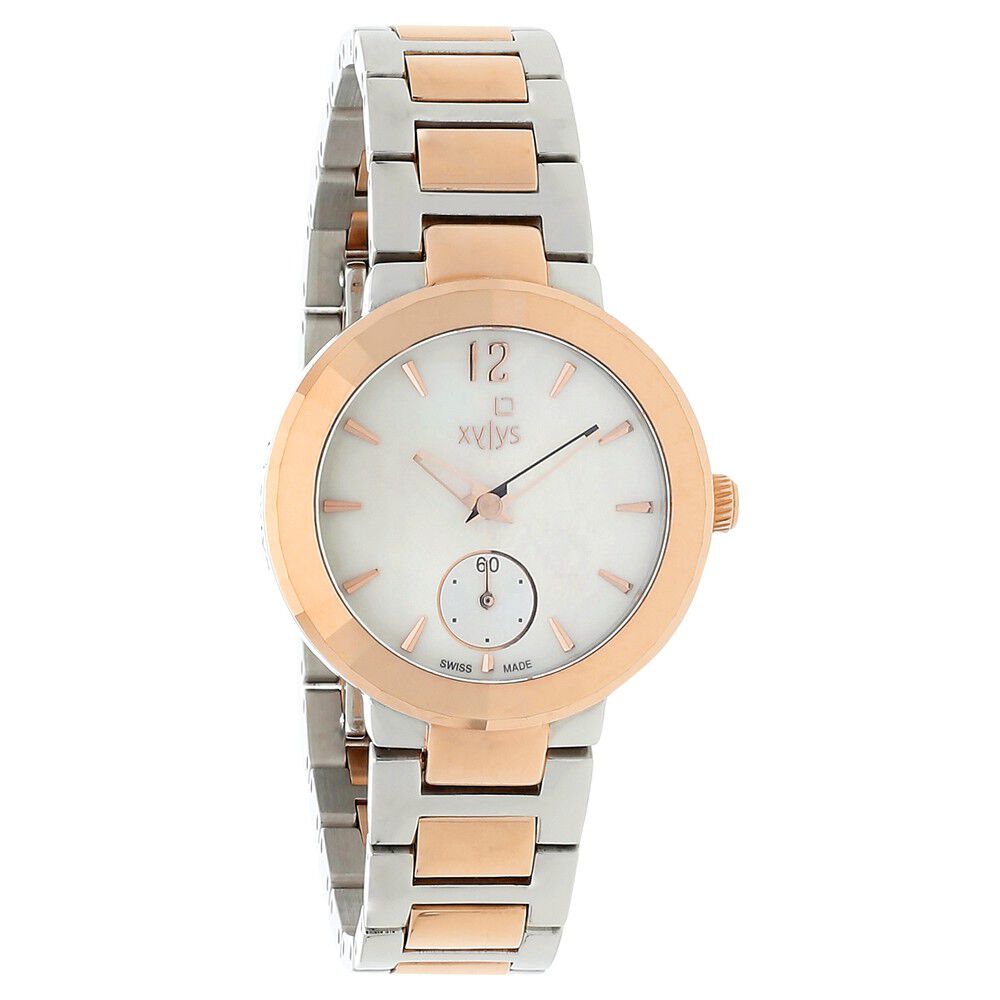 Xylys Swiss Analog Two Toned Stainless Steel Strap Mother of Pearl Dial Watch For Women NS45015KM01