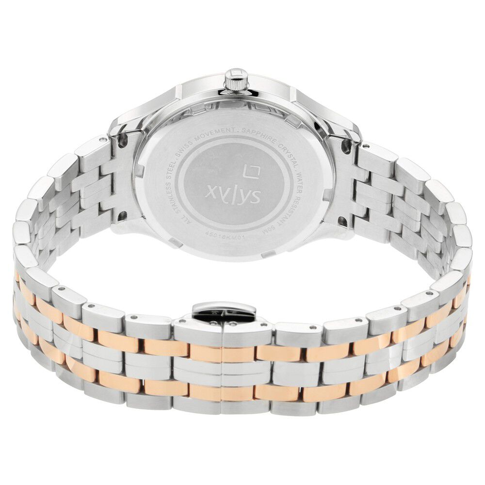 Xylys Swiss Analog Two Toned Stainless Steel Strap Mother of Pearl Dial Watch For Women NS45016KM01E