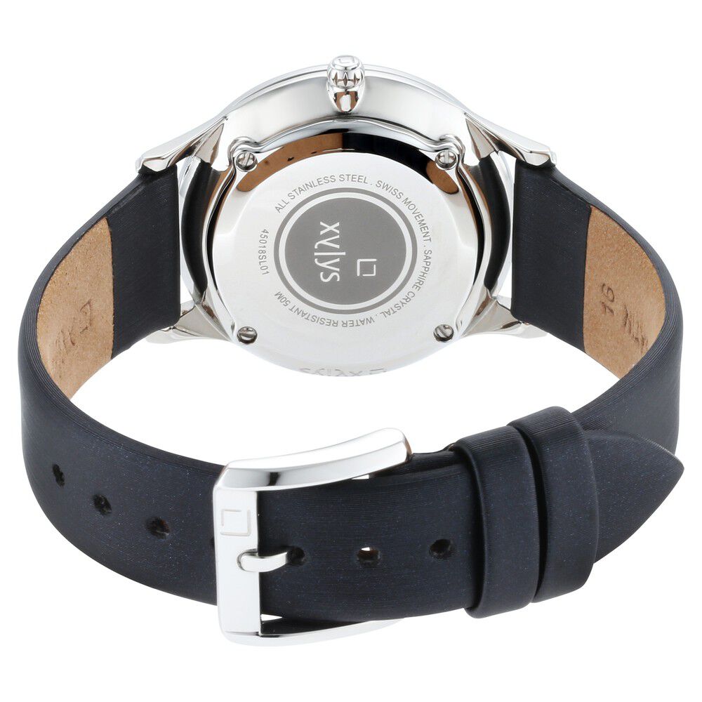 Xylys Swiss Analog with Date Grey Leather Strap Mother of Pearl Dial Watch For Women NS45018SL01E