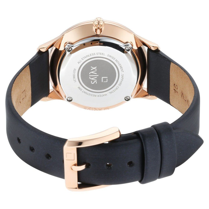 Xylys Swiss Analog with Date Grey Leather Strap Mother of Pearl Dial Watch For Women NS45018WL01E