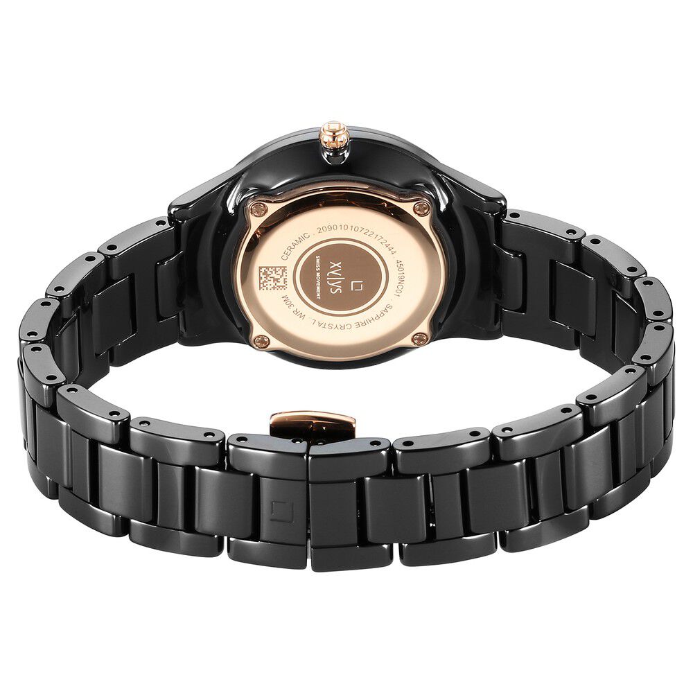 Xylys Swiss Analog with Date Black Ceramic Strap and Dial Watch For Women NS45019NC01E