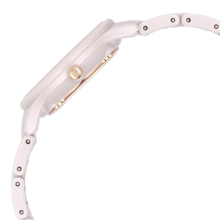 Xylys Swiss Analog with Date Pink Ceramic Strap and Dial Watch For Women NS45019QC01E