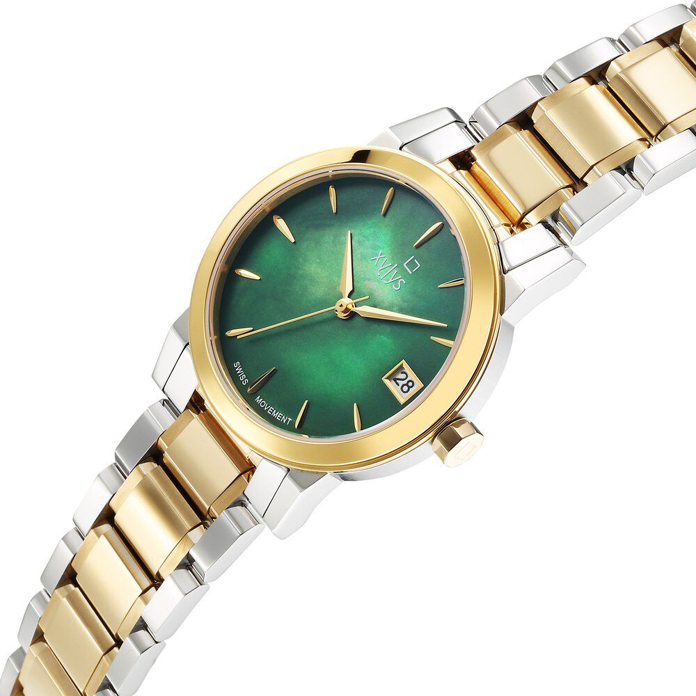 Xylys Ethereum Swiss Analog Stainless Steel Green Dial Watch for Women 45021BM01E