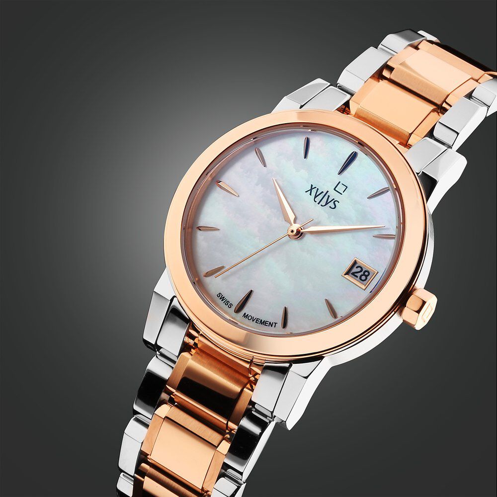 Xylys Ethereum Swiss Analog Stainless Steel White Dial Watch for Women 45021KM01E