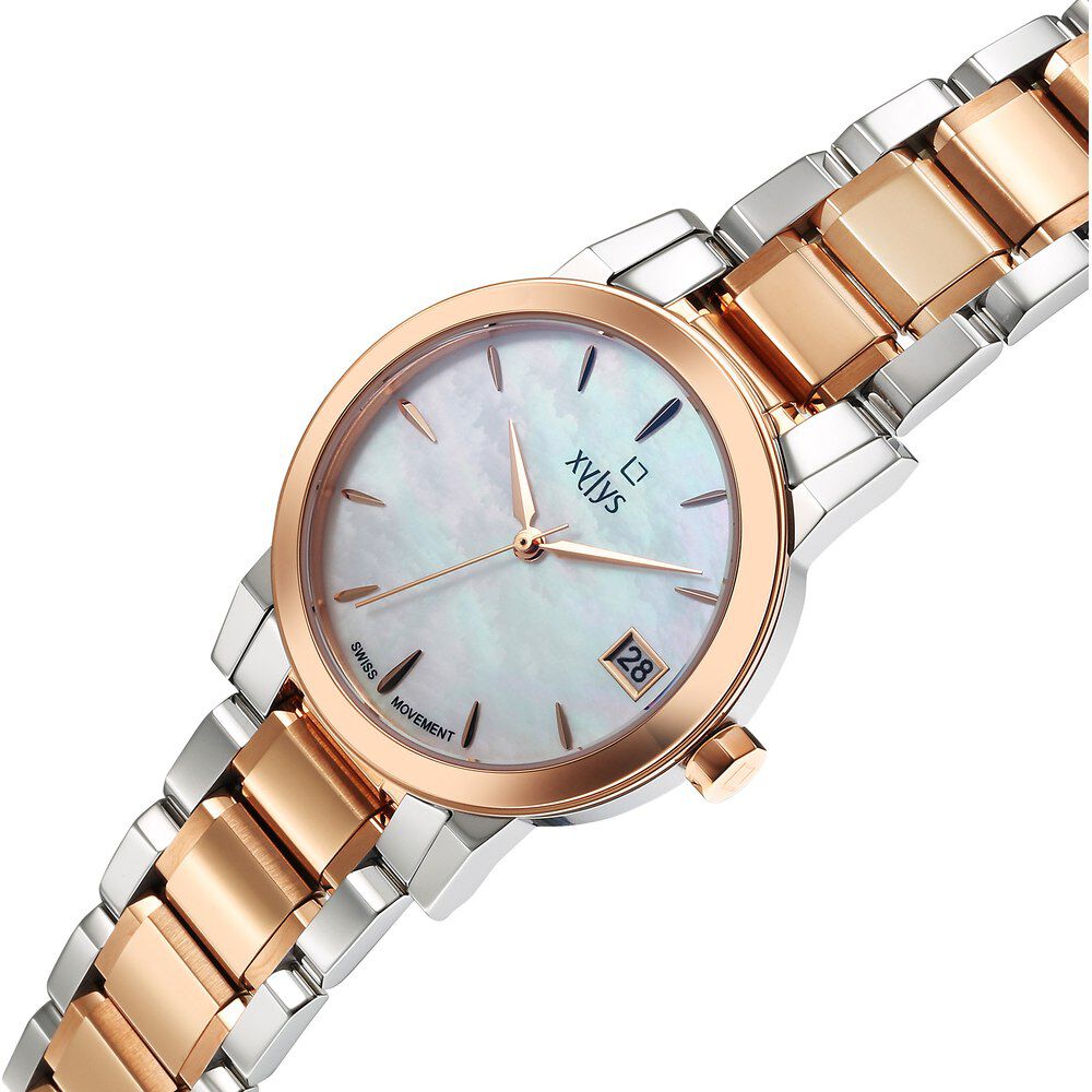Xylys Ethereum Swiss Analog Stainless Steel White Dial Watch for Women 45021KM01E