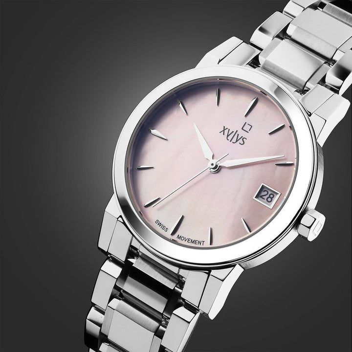 Xylys Ethereum Swiss Analog Stainless Steel Pink Dial Watch for Women 45021SM01E