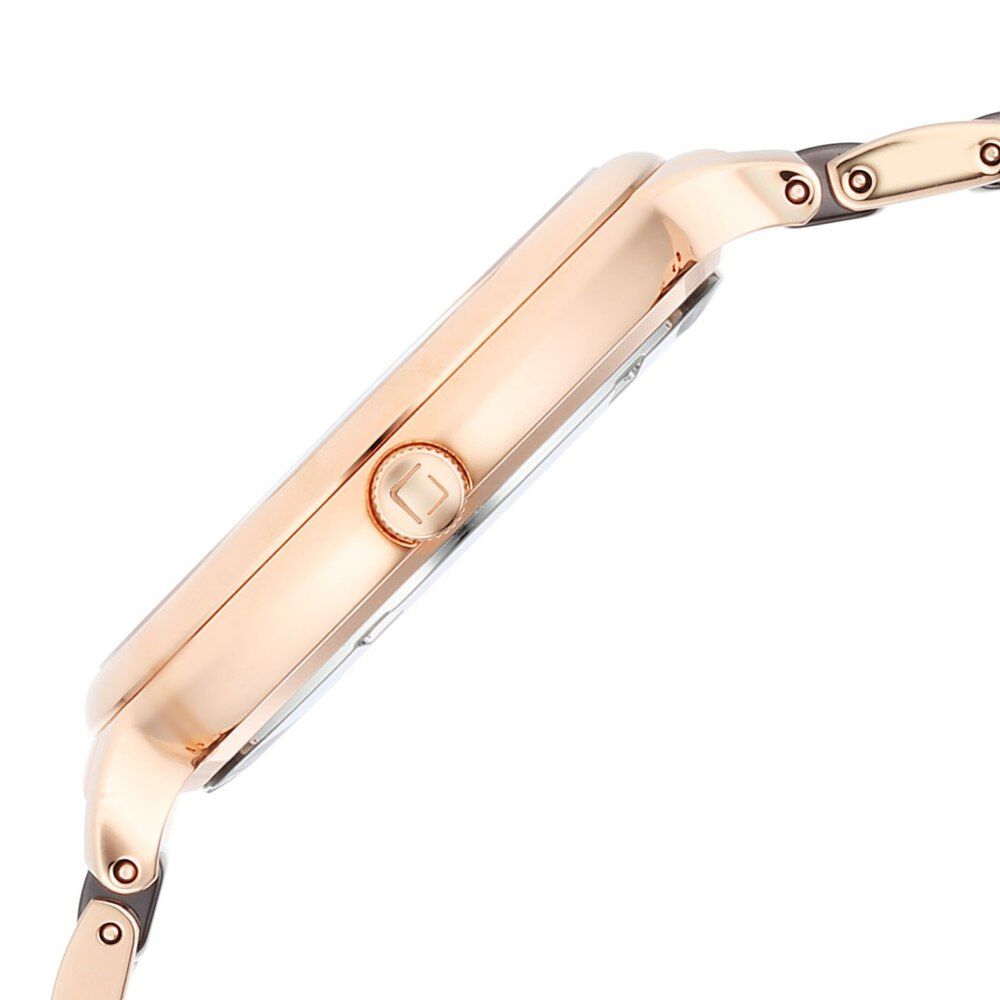 Xylys Swiss Analog Rose Gold Steel And Ceramic Strap Mother Of Pearl Dial Watch For Women 45022KD01E