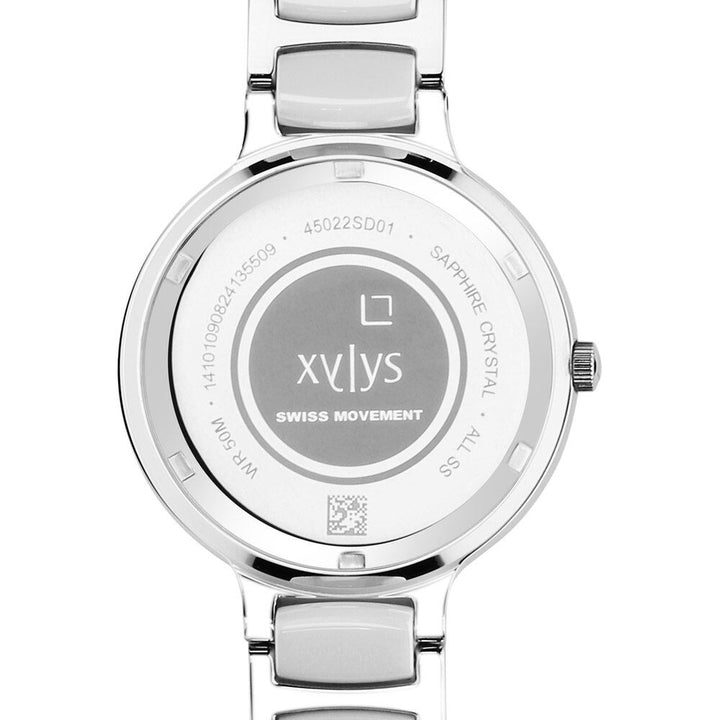 Xylys Swiss Analog White Steel And Ceramic Strap Mother Of Pearl Dial Watch For Women 45022SD01E