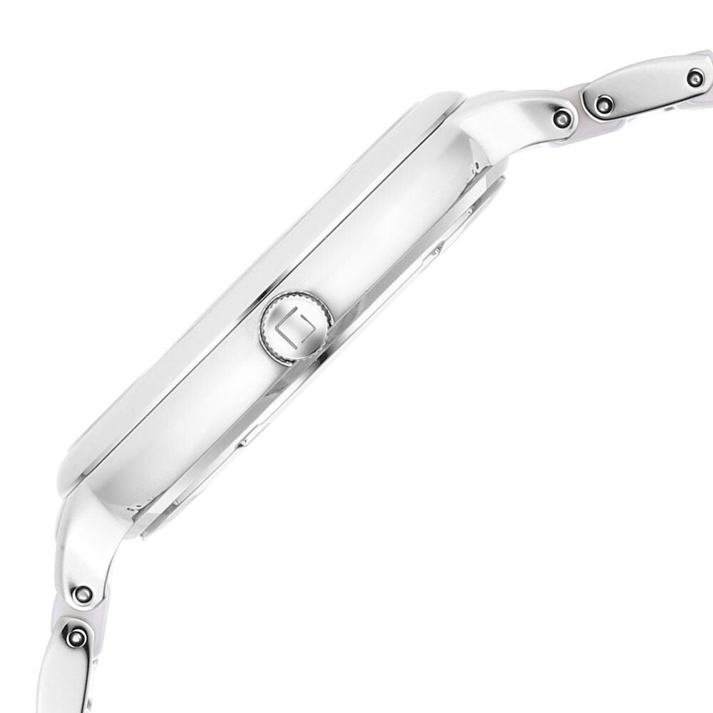 Xylys Swiss Analog Pink Steel And Ceramic Strap White Dial Watch For Women 45022SD02E