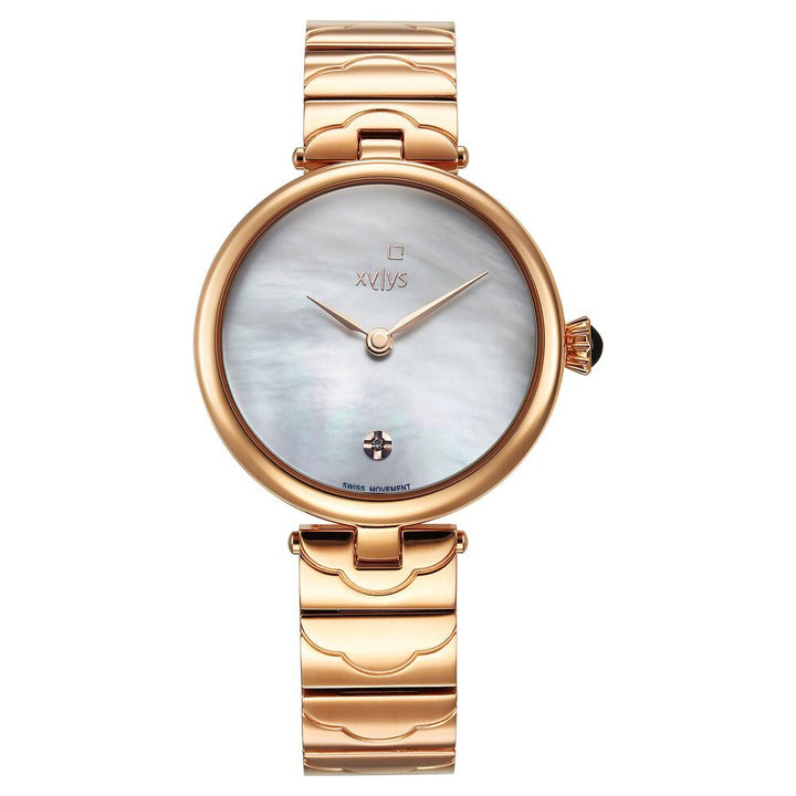 Xylys Swiss Analog Rose Gold Stainless Steel Strap Mother Of Pearl Dial Watch For Women 45023WM03E