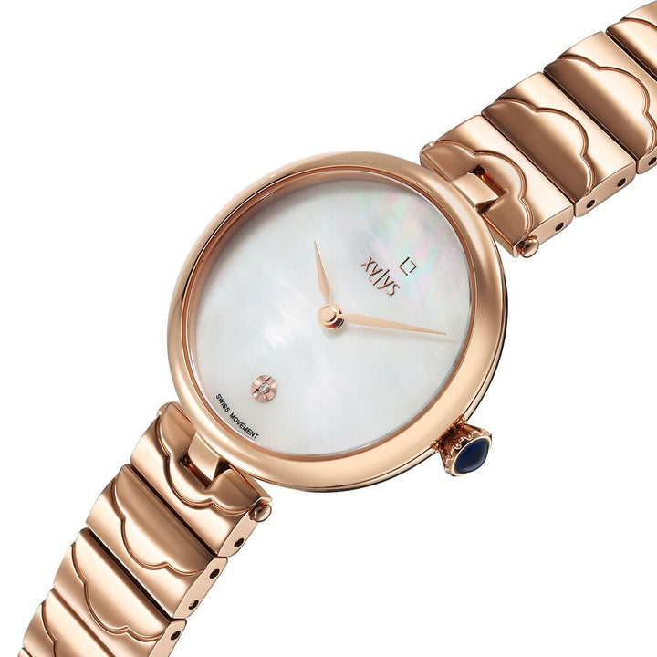 Xylys Swiss Analog Rose Gold Stainless Steel Strap Mother Of Pearl Dial Watch For Women 45023WM03E