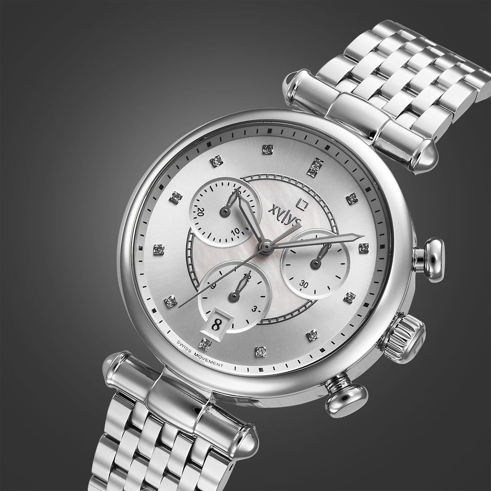Stylish Xylys Quartz Chronograph Silver Dial Women's Watch