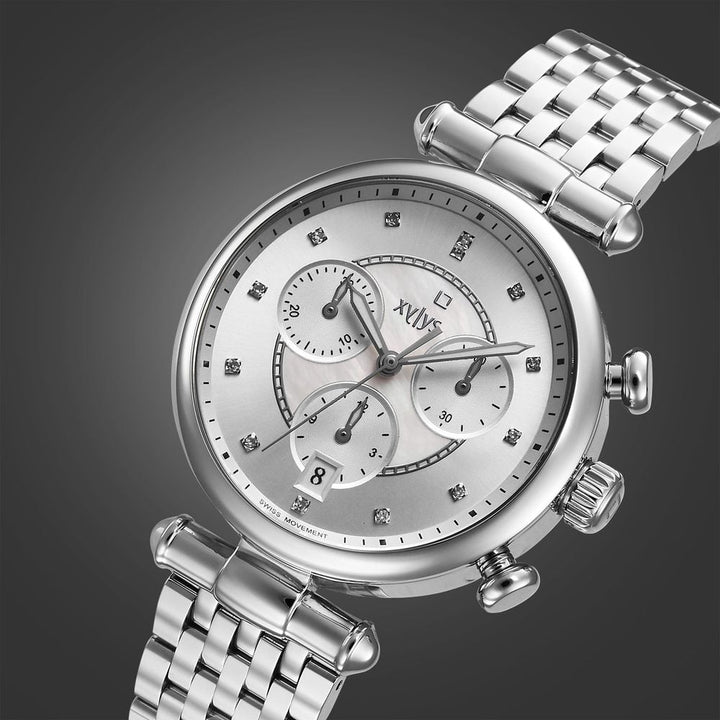 Stylish Xylys Quartz Chronograph Silver Dial Women's Watch