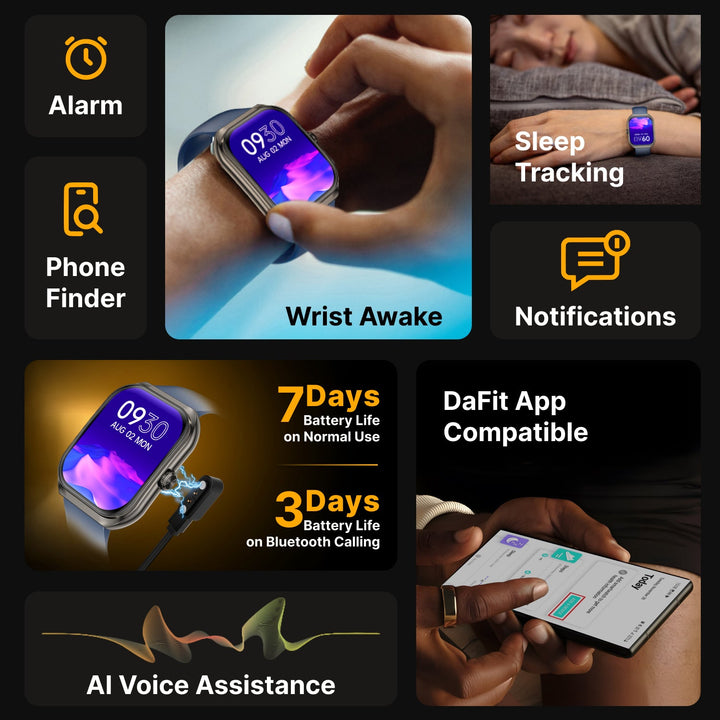 Timex Smart Progen 1.95" (4.95 cm) Curved AMOLED Display with Functional Crown and BT Calling Smartwatch For Unisex - TWTXW803T