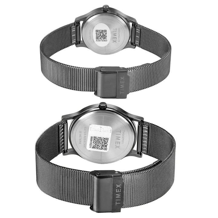 Timex Unisex Green Round Analog Pair Watch- TW00ZP003