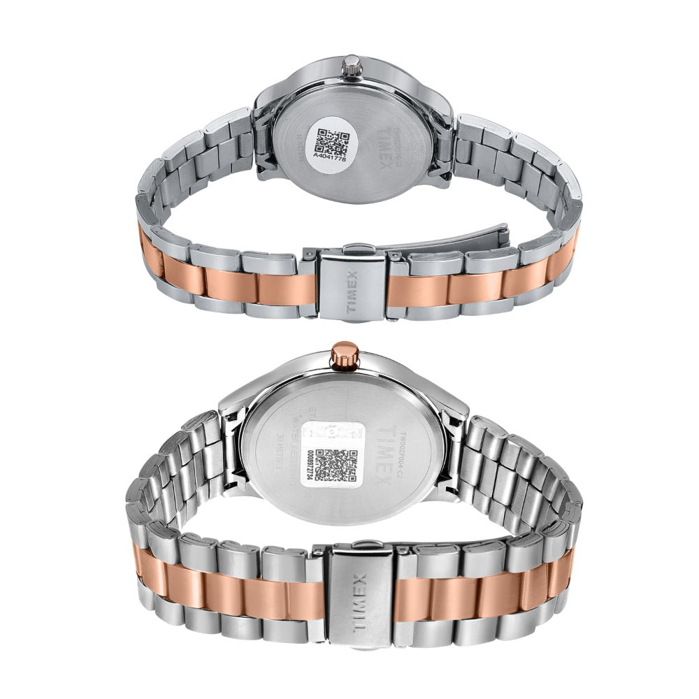 Timex Unisex Blue Round Analog Pair Watch- TW00ZP010