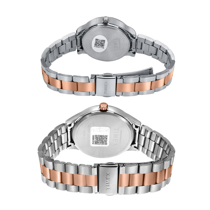 Timex Unisex Blue Round Analog Pair Watch- TW00ZP010