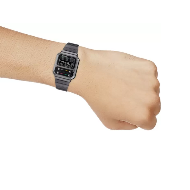 Casio Unisex Vintage Black Dial Metal Digital Watch - D241