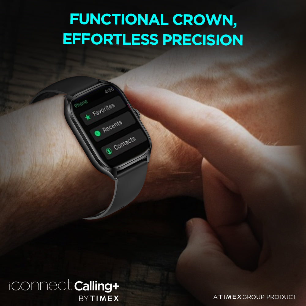 Timex IConnect Calling+ 2.01"(5.10 cm) TFT Display With 240x296 Pixel Resolution|Functional Crown|Bluetooth Calling|AI Voice Assist - TWIXW500T