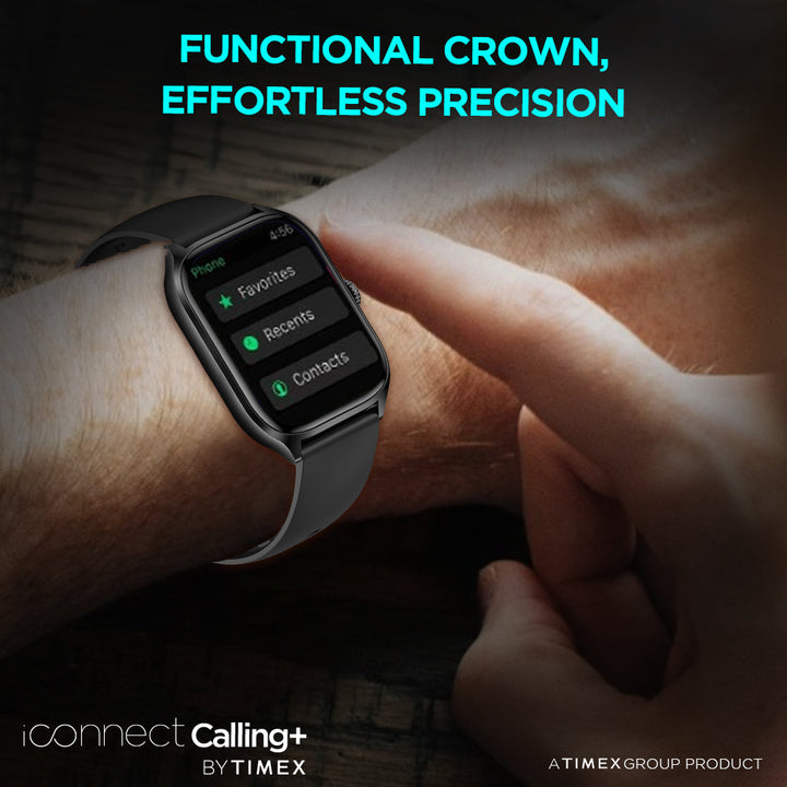 Timex IConnect Calling+ 2.01"(5.10 cm) TFT Display With 240x296 Pixel Resolution|Functional Crown|Bluetooth Calling|AI Voice Assist - TWIXW500T