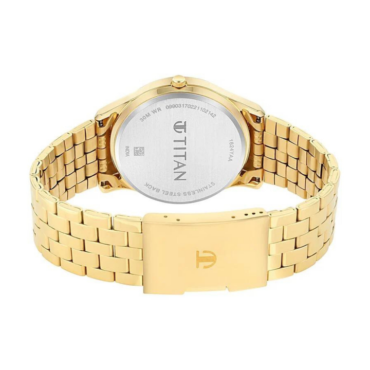 Titan Black Dial Metal Strap Watch 1824YM01