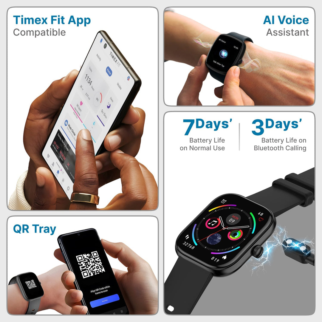 Timex IConnect Arc 2.01"(5.1 Cm) Display With BT Calling Smartwatch For Unisex - TWIXW1400T