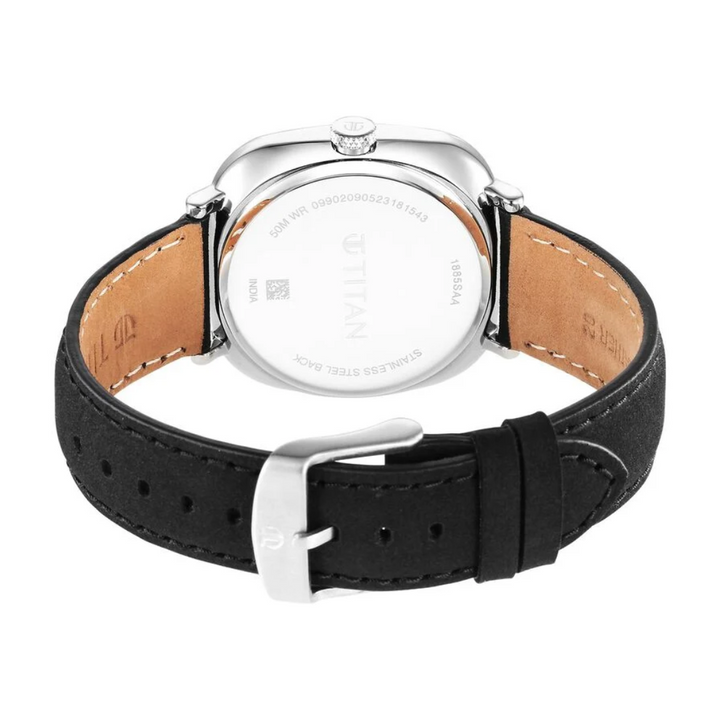 Titan Neo Curve Quartz Analog with Date Anthracite Dial Black Leather Strap Watch for Men 1885SL02 / NS1885SL02