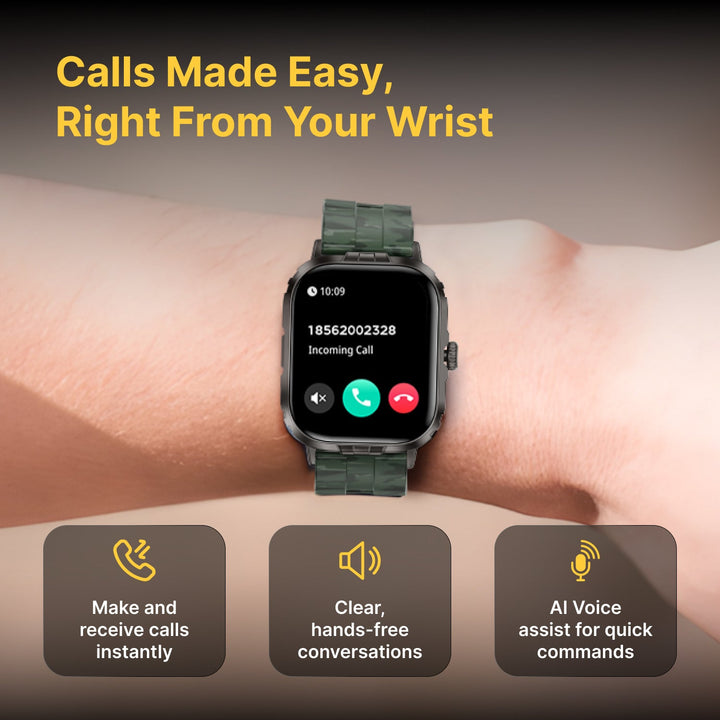 Timex iConnect Go+ 1.83"(4.64 cm) Display with Metallic Body and BT Calling Smartwatch For Unisex - TWIXW1003T