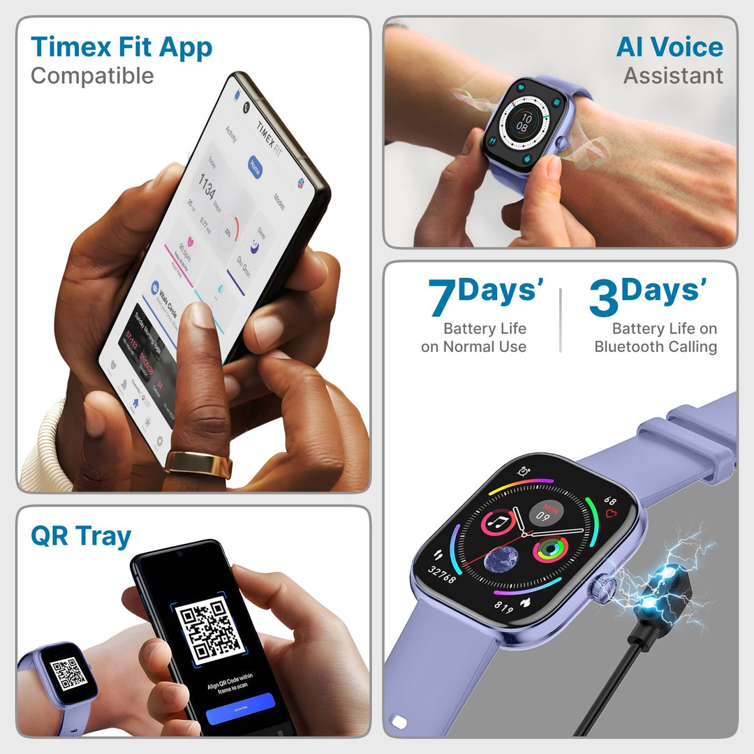 Timex IConnect Arc 2.01"(5.1 Cm) Display With BT Calling Smartwatch For Unisex - TWIXW1403T