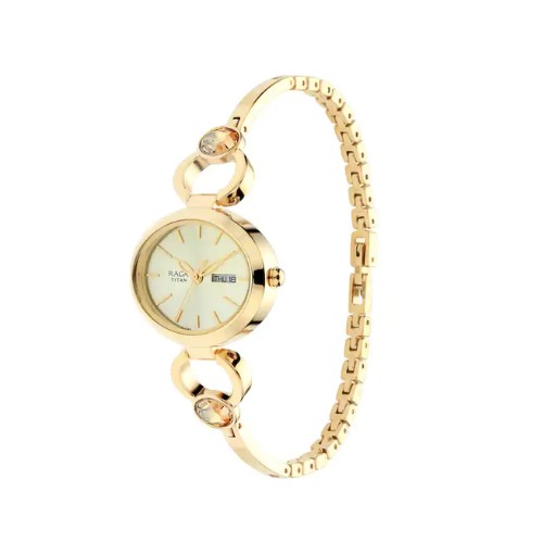 Titan Raga Viva Champagne Dial Metal Strap Watch NP2621YM01