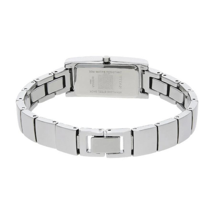 Titan Raga Silver Quartz Analog Stainless Steel Strap Watch for Women 9720SM01  / NS9720SM01