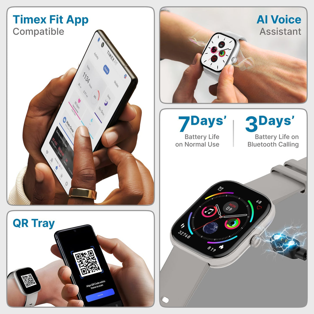 Timex IConnect Arc 2.01"(5.1 Cm) Display With BT Calling Smartwatch For Unisex - TWIXW1402T