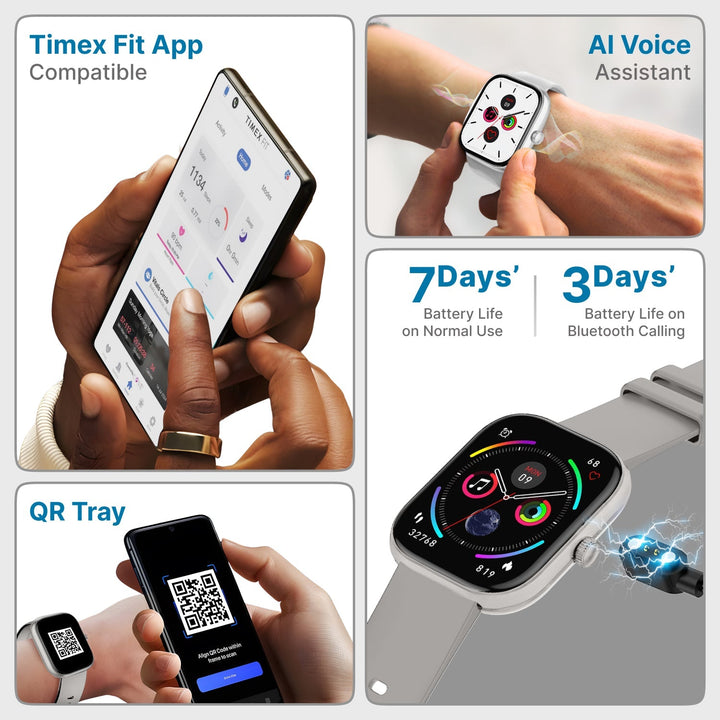 Timex IConnect Arc 2.01"(5.1 Cm) Display With BT Calling Smartwatch For Unisex - TWIXW1402T