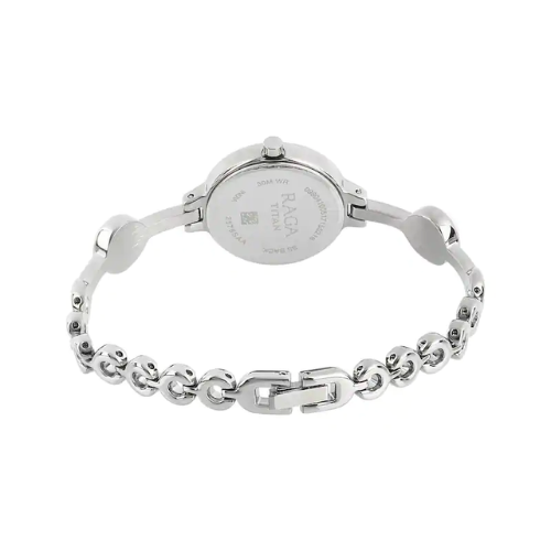 Titan Raga Pink Dial Silver Metal Strap Watch NP2576SM01